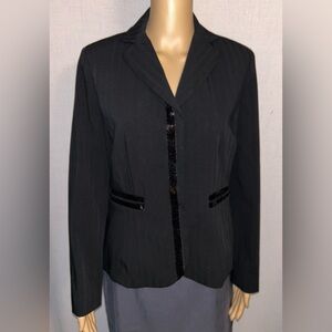 Frances P black, suit Jacket / Blazer with sequins . Sz 4